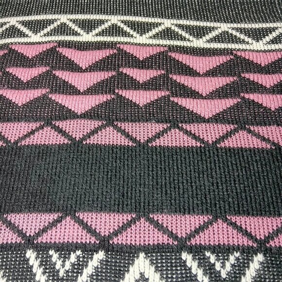JC & Lewis Aztec Warrior M Sweater Women Black Pink Geometric Retro Vintage 80s - Picture 11 of 12